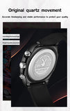 Original Silicone Strap Men's Quartz Watch Multifunctional Waterproof Calendar Top Brand Trendy Male Watch