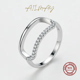 Simple Line Rectangle 925 Sterling Silver Clear AAAA Lab Created Diamonds Ring