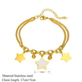 New Stainless Steel Charm Bracelets Sweet Stars Shell Pendants Bell Elegance Chain New Design Fashion Bracelet - The Jewellery Supermarket