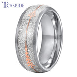 Arrow And White Meteorite Inlay 8MM Multicolor Tungsten Wedding Men Women Rings