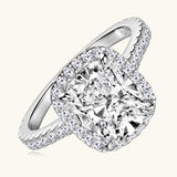 Excellent GRA Certified 4CT Cushion Cut Moissanite Diamond Ring for Women Sterling Silver Wedding Fine Jewellery