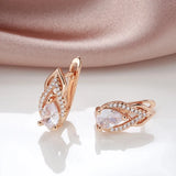 14 Karat Gold Filled Shiny White Zircon Diamonds Long Drop Luxury Fashion Earrings