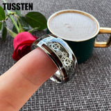 New Arrival Gear Design Cool Tungsten Domed Finish With Wood Inlay Men Women Wedding Ring - The Jewellery Supermarket