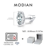 Multi -Styles 925 Silver Geometric Moissanite Heart Screw Stud Helix Earrings