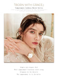 NEW Elegant Quartz Pearl Oyster Jade Stone White Shell Waterproof Ladies Full Stainless Steel Classic Wrist Watches