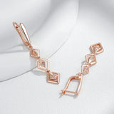 Glossy Geometry 14K Gold Filled AAA Lab Created Zircon Diamonds Drop Earrings
