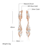 Unique Flower 14K Gold Filled AAA Lab Created Zircon Diamonds Boho Drop Earrings