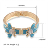 Unique Design Gold Plated with Enamel Double Bees Handmade Colorful Trendy 6 Colours Bracelets Bangles Jewellery - The Jewellery Supermarket