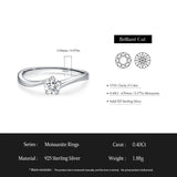 Awesome 4.5mm Round Sterling Silver VVS1 D Colour Moissanite Solitaire Ring