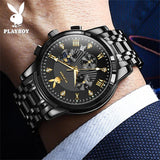 Casual Luxury Original Waterproof Calendar Stainless Steel Multifunction Quartz Fashion Trendy Top Brand Watches