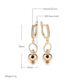 14K Gold Filled AAA Zircon Diamonds Setting Fashion Gold Colour Metal Ball Long Drop Earrings