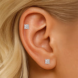 Pear, Princess, Marquise, Cushion Asscher Cut Silver Moissanite Diamonds Stud Earrings