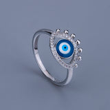 Beautiful Creative Devil's Eye Fashion Handmade Enamel Party 925 Silver Ring