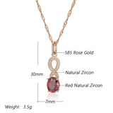 Wonderful Filled 14K Rose Gold AAA Red and White Zircon Crystals Necklace For Women - Fashion Jewellery