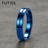 Classic 4mm Multicolour Tungsten Carbide Wedding Engagement Rings For Men Women