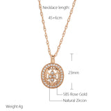 Luxury 14K Filled Rose Gold Ethnic Pattern Hollow AAA Zircon Diamonds Necklace For Women - Fine Jewellery