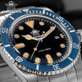 Luxury Luminous Bubble Mirror Glass 20Bar Ceramic Bezel Steel Diver Quartz Watch