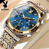 Casual Luxury Original Waterproof Calendar Stainless Steel Multifunction Quartz Fashion Trendy Top Brand Watches