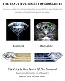 Certified 1Carat D Colour VVS1 Princess Cut Moissanite Diamonds Rings - 925 Silver Wedding Engagement Fine Jewellery