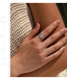 Luxury Button Sparkling Moissanite 925 Sterling Sliver Wedding Rings Fine Jewellery