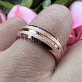 New Grooved Brushed Beveled Finish Classic Tungsten Carbide Rings for Men Women