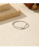 Twisted Rope Thin Braided VVS1 D Colour Moissanite 925 Silver Stacking Ring
