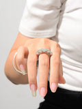 Half Row Luxury 2.5-5 Carat Moissanite Diamonds 5 Pcs 925 Sterling Silver Eternity Ring Trend Fashion Ladies Rings