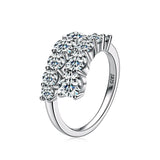 Double-row Wrap Open Twist Sparkling 10 Stone 3.26cttw Moissanite Diamonds Ring