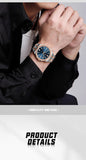 New Arrival Brand Luxury Waterproof Stainless Steel Business Quartz Sport Luminous Date Clock Men Wristwatches