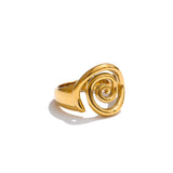 18K Gold Plated Trendy Conch Ocean Series Casting Fashion Charm Ring