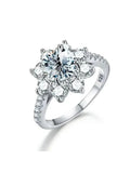 Sparkling VVS1 D Colour 1 Carat Moissanite Diamond Sun Flower Design Luxury Ring