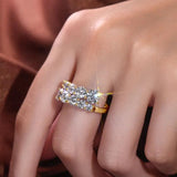 Sparkling Silver 10 Stones 3.26cttw Twist Shank Wedding  Engagement Moissanite Diamonds Eternity Jewellery Rings  - The Jewellery Supermarket