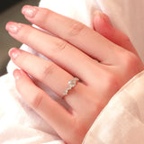 New Lovely 1CT VVS1 Moissanite Diamonds Rings For Women Personality Fashion S925 Sterling Silver Wedding Jewellery