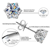 Premium Real D Colour VVS1 Moissanite Diamonds Stud Earrings - 925 Sterling Silver for Women and Men Fine Jewellery - The Jewellery Supermarket