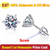 Luxury 0.5-3 Carats Cushion Marquise Oval Moissanite Diamonds Silver Stud Earrings