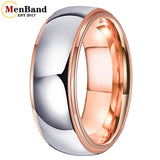 Stepped Shiny Polished Finish 6/8mm Men Women Tungsten Carbide Wedding Rings