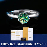 Fabulous 100% Real Moissanite Ring D VVS1 Adjustable Size S925 Sliver GRA Certificate Wedding Rings for Women