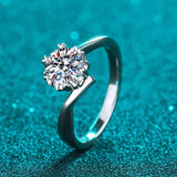 0.5ct 1ct 2ct Snowflake Moissanite Diamonds Sterling Silver Wedding Solitaire Rings with GRA Certificate Jewellery