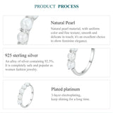 Elegant 925 Silver Pearls Double Layer White Gold P. AAA Zircon Diamond Rings
