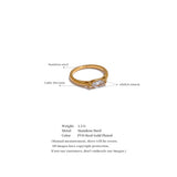 18K Gold Stainless Steel Shiny AAA Cubic Zirconia Casting Ring for Women Fine Jewellery