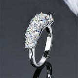 18KGP VVS1 D Colour 3.6CT 5 Moissanite Diamonds S925 Sterling Silver Eternity Ring