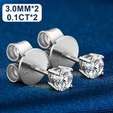 Trendy Real 1CT Rose Gold Plated 0.1-1 Carat D Colour Moissanite Diamonds Earrings For Women/Men - Fine Jewellery - The Jewellery Supermarket