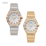 Elegant Luxury Designer Cz Diamonds Gold Fashion New Quartz Wrist Waterproof Ladies Wristwatch