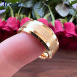 Popular Ring Beveled Polished Brushed 6/8mm Men Women Tungsten Wedding Rings
