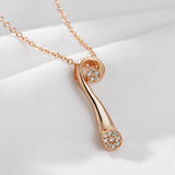 Fashion Geometric 14K Filled Rose Gold AAA Zircon Diamonds Necklace For Women - Luxury Trendy Jewellery