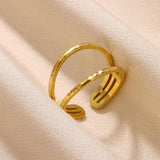 New In Stainless Steel 14K Gold Colour Rings For Women and Girls - Ideal Trendy Fashion Rings, Ideal Gifts - The Jewellery Supermarket