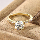 Luxury Classic 8mm 2.0CT VVS1 D Moissanite Solitaire Engagement Wedding Ring