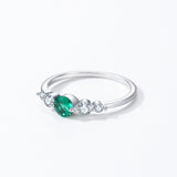 Vintage 925 Sterling Silver AAAA Lab Created Diamond AAAA Green Zircon Rings