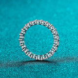 Super 3mm VVS1 D Colour Moissanite Diamonds Eternity Stackable Wedding Silver Ring