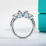 Fabulous 5cttw D Colour VVS1 Moissanite Diamonds Luxury Three Stone Engagement Wedding Rings 925 Silver Jewellery